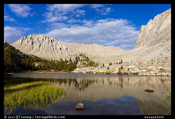 Timberlane Lake and Mt Whitney, late afternoon. Sequoia National Park, California, USA.