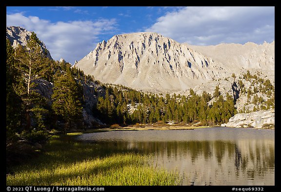 Mt Whitney reflected in Timberlane Lake. Sequoia National Park (color)
