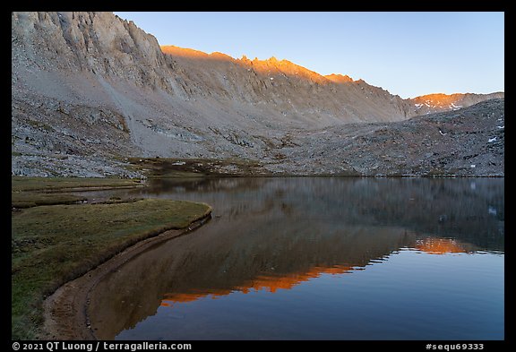 Guitar Lake and Mt Muir at sunset. Sequoia National Park (color)