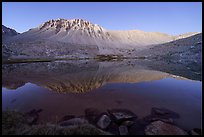 Mt Whitney reflected in Guitar Lake, twilight. Sequoia National Park ( color)