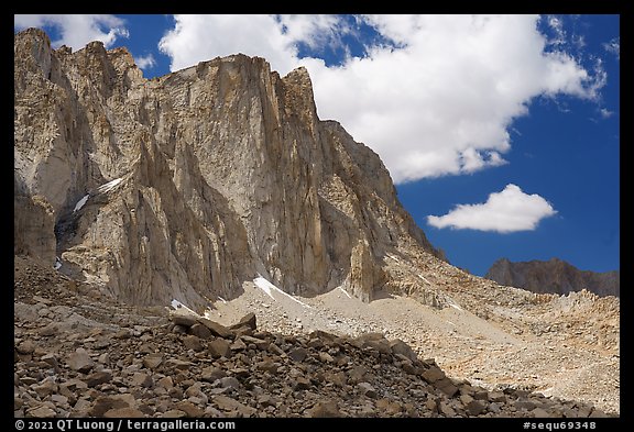 East Face of Keeler Needles and Mt Whitney, afternoon. Sequoia National Park (color)