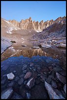 Keeler Needles reflected in Trail Camp Pond. Sequoia National Park ( color)