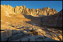 Keeler Needles and Mt Whitney from Trail Camp, sunrise. Sequoia National Park ( color)
