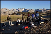 Group of Asian hikers on the Bighorn Plateau, Sequoia National Park. California ( color)