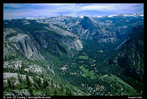Yosemite Valley and Half-Dome from Eagle Peak. Yosemite National Park (color)