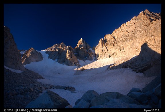 Glacier at the base of Matterhorn Peak. Yosemite National Park (color)