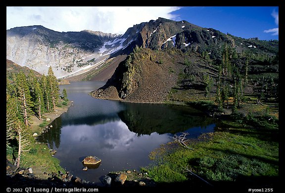 Lake near Tioga Pass. Yosemite National Park (color)