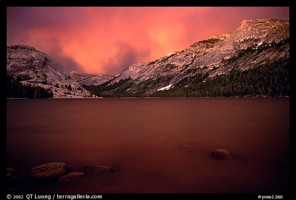 Tenaya Lake, dusk. Yosemite National Park, California, USA.