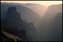 Half-Dome and Yosemite Valley seen from Clouds rest, late afternoon. Yosemite National Park ( color)