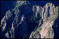 Cathedral Rocks seen from  top of El Capitan, early morning. Yosemite National Park, California, USA.