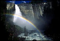 Nevada Falls with rainbow, afternoon. Yosemite National Park, California, USA.