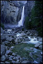 Lower Yosemite Falls, dusk. Yosemite National Park, California, USA. (color)