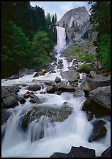 Vernal Fall and downstream cascades. Yosemite National Park, California, USA. (color)