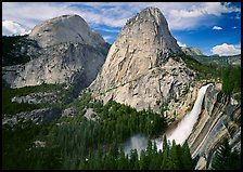 Nevada Fall, Liberty Cap, and Half Dome. Yosemite National Park, California, USA.