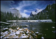 Valley View in winter. Yosemite National Park, California, USA.