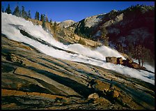 Waterwheels Fall of the Tuolumne River, late afternoon. Yosemite National Park, California, USA.