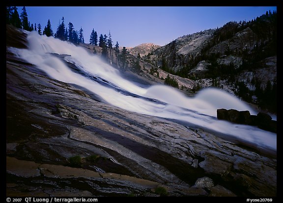 Waterwheels Fall, dusk. Yosemite National Park (color)