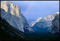 Valley and Rainbow from Tunnel View, afternoon storm light. Yosemite National Park ( color)