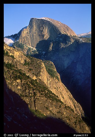 Half-Dome from Yosemite Falls trail, late afternoon. Yosemite National Park (color)