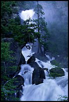 Raging waters in Cascade Creek during  spring. Yosemite National Park, California, USA.