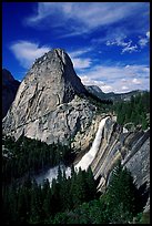 Nevada Fall and Liberty cap, afternoon. Yosemite National Park, California, USA.