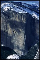 El Capitan seen from Dewey Point in winter. Yosemite National Park, California, USA.