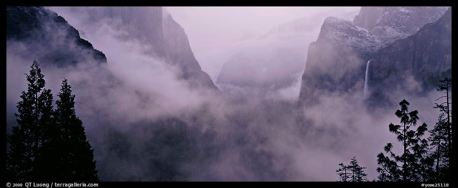 Fog in Yosemite Valley. Yosemite National Park (color)