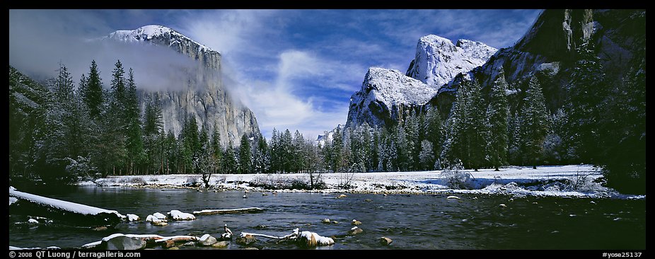 Yosemite Valley in winter. Yosemite National Park (color)