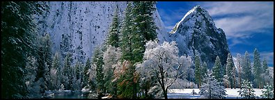 Cathedral rocks in winter. Yosemite National Park, California, USA.