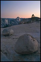 Boulders and Half-Dome from Olmsted point. Yosemite National Park, California, USA.