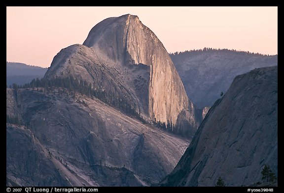 Tenaya Canyon and Half-Dome from Olmstedt Point, sunset. Yosemite National Park (color)
