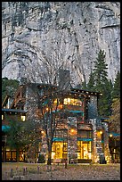 Historic Ahwahnee lodge at dusk. Yosemite National Park ( color)