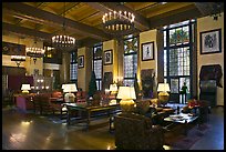 Lounge, Ahwahnee lodge. Yosemite National Park, California, USA.