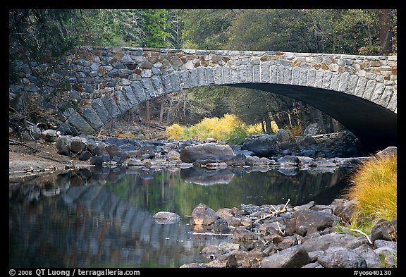 Bridge over the Merced River. Yosemite National Park, California, USA.