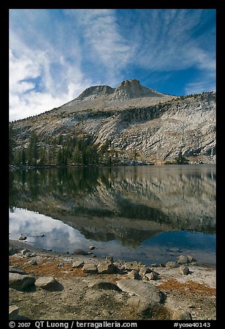 Mount Hoffman reflected in May Lake. Yosemite National Park, California, USA.