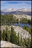 Granite domes and May Lake. Yosemite National Park, California, USA. (color)