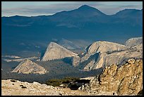 Distant view of Fairview and other domes, late afternoon. Yosemite National Park, California, USA. (color)