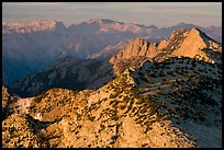 Sunset light over mountain ranges. Yosemite National Park ( color)