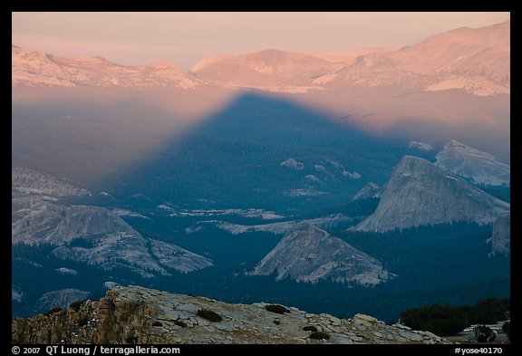 Shadow cone of Mount Hoffman at sunset. Yosemite National Park, California, USA.