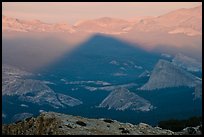 Shadow cone of Mount Hoffman at sunset. Yosemite National Park, California, USA. (color)