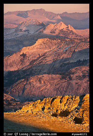 High country ridges at sunset. Yosemite National Park, California, USA.