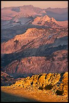 High country ridges at sunset. Yosemite National Park, California, USA.