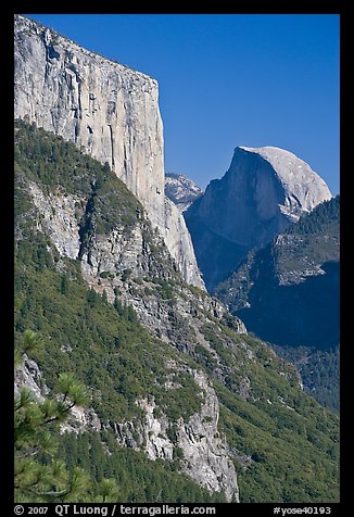 El Capitan and Half-Dome. Yosemite National Park, California, USA.