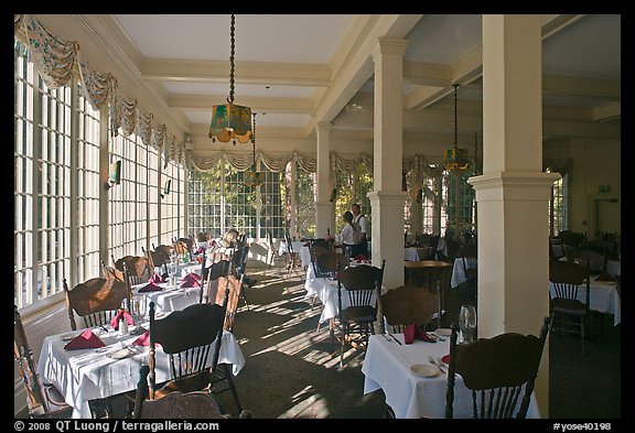 Dinning room, Wawona lodge. Yosemite National Park, California, USA.