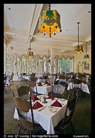 Dinning room, Wawona hotel. Yosemite National Park, California, USA.