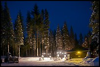 Gas station in winter. Yosemite National Park, California, USA.