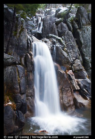 Chilnualna Falls, Wawona. Yosemite National Park (color)