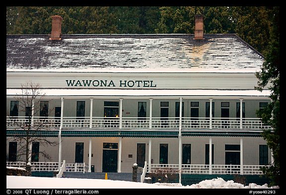 Wawona hotel in winter. Yosemite National Park, California, USA.