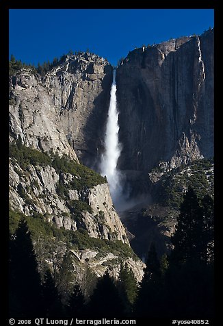 Upper Yosemite Falls in spring, early morning. Yosemite National Park, California, USA.