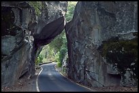 Arch Rock and road, Lower Merced Canyon. Yosemite National Park, California, USA. (color)